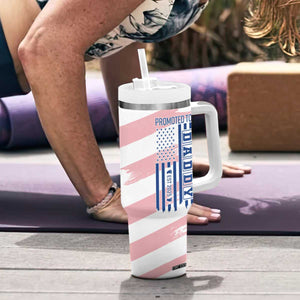Gifts For New Dad Tumbler With Handle Promoted To Dad Est 2025 Dad Level Unlocked TB09 Print Your Wear