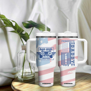 Gifts For New Dad Tumbler With Handle Promoted To Dad Est 2025 Dad Level Unlocked TB09 Print Your Wear