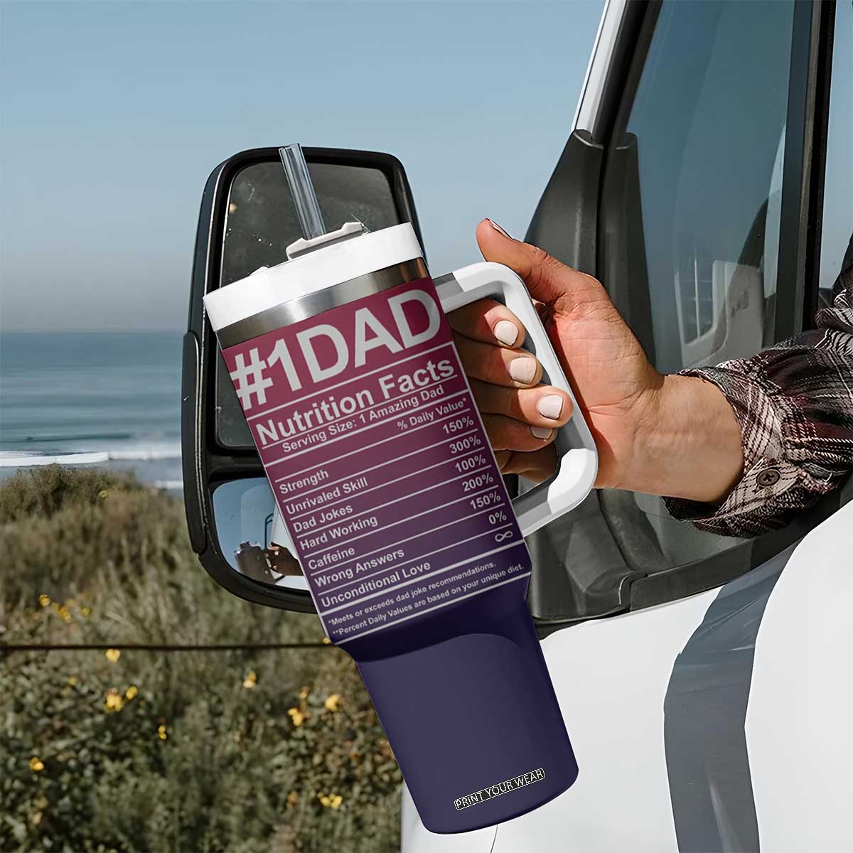 Gifts For Dad Tumbler With Handle No.1 Dad Being Your Favorite Child Seems Like Gift Enough TB09 Print Your Wear