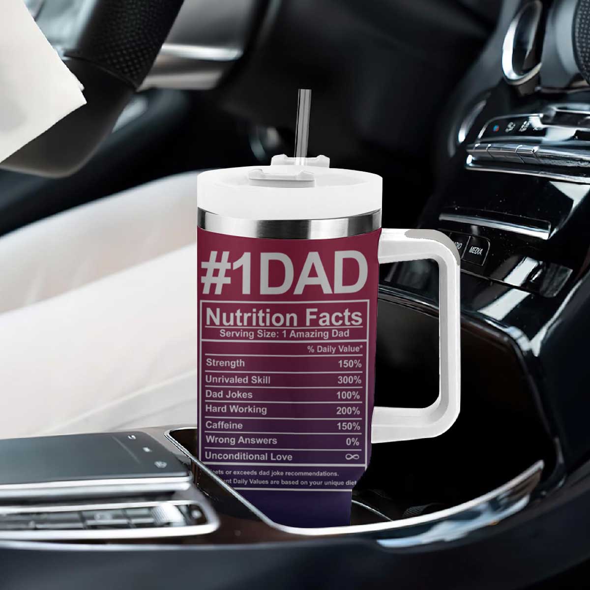 Gifts For Dad Tumbler With Handle No.1 Dad Being Your Favorite Child Seems Like Gift Enough TB09 Print Your Wear