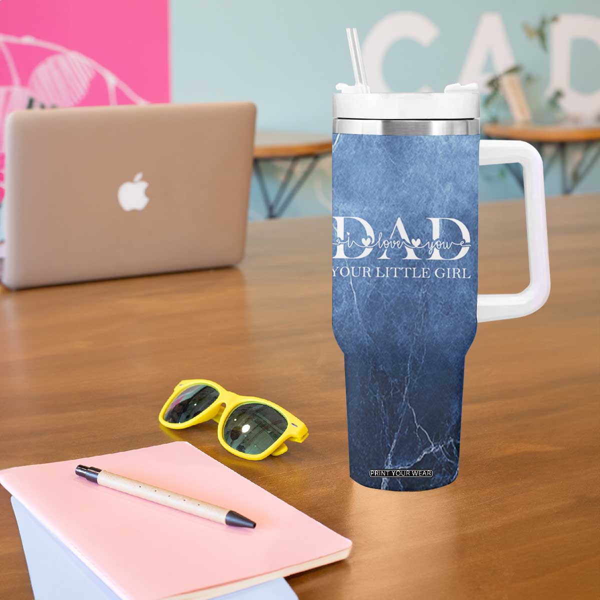Gifts From Daughter For Dad Tumbler With Handle I Love You Dad Your Little Girl TB09 Print Your Wear