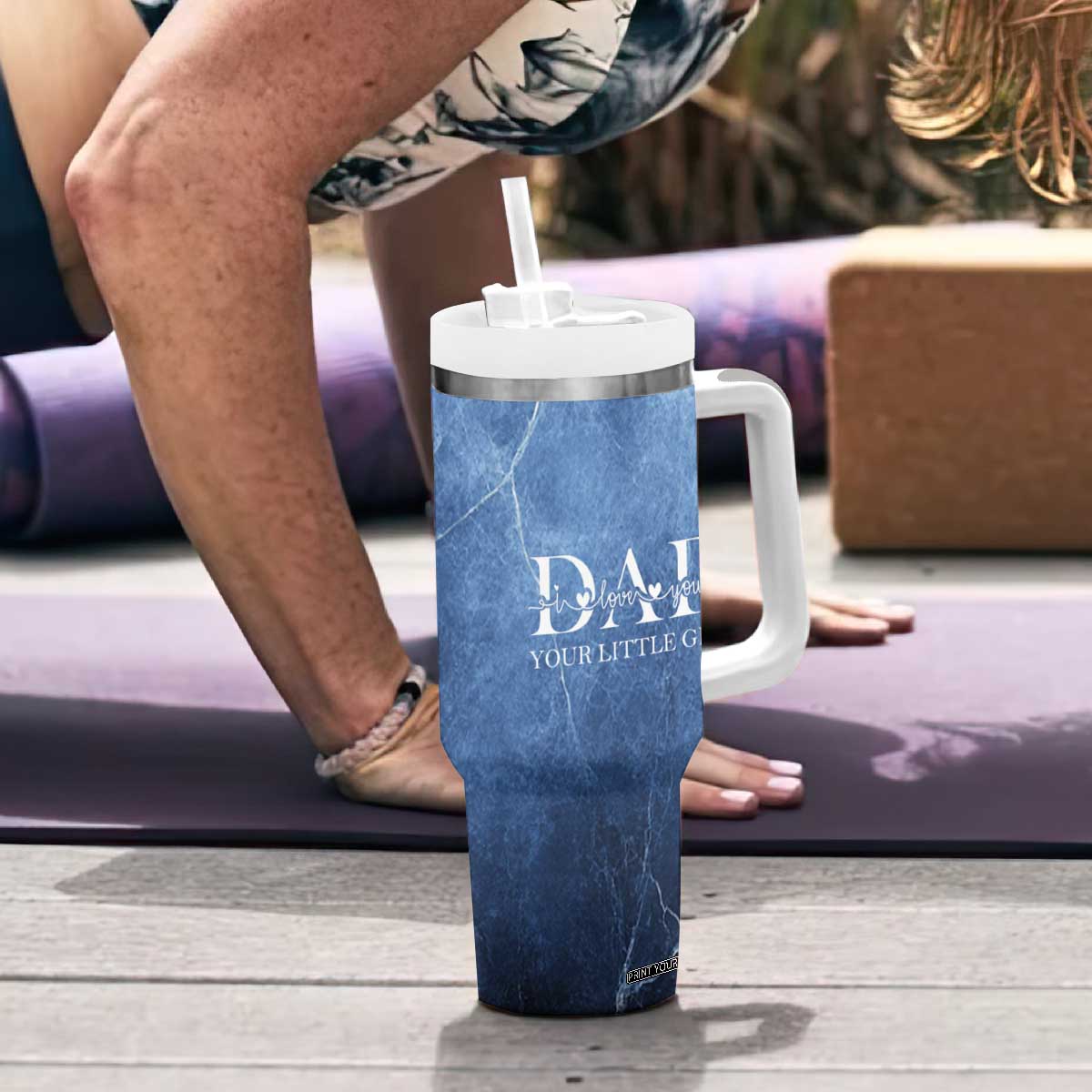 Gifts From Daughter For Dad Tumbler With Handle I Love You Dad Your Little Girl TB09 Print Your Wear