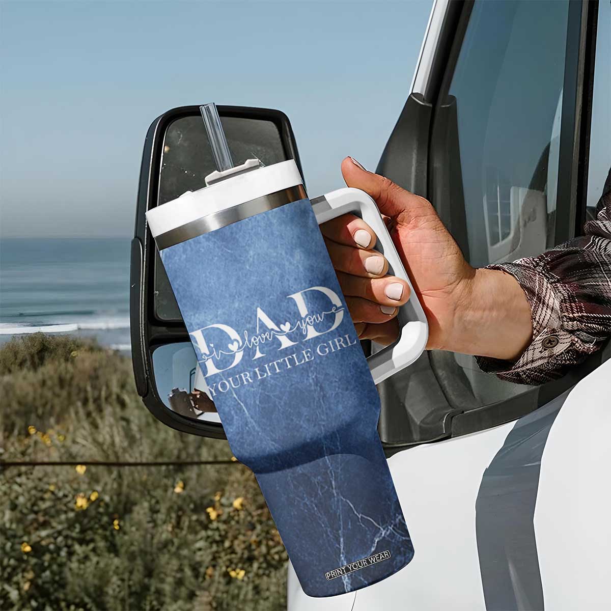 Gifts From Daughter For Dad Tumbler With Handle I Love You Dad Your Little Girl TB09 Print Your Wear