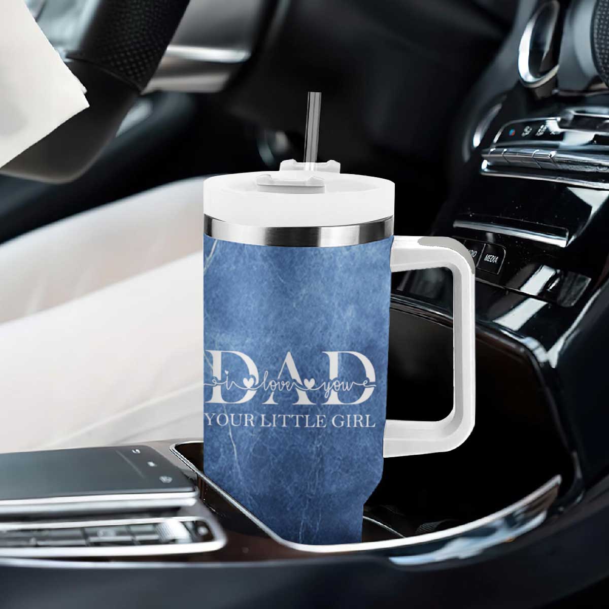 Gifts From Daughter For Dad Tumbler With Handle I Love You Dad Your Little Girl TB09 Print Your Wear