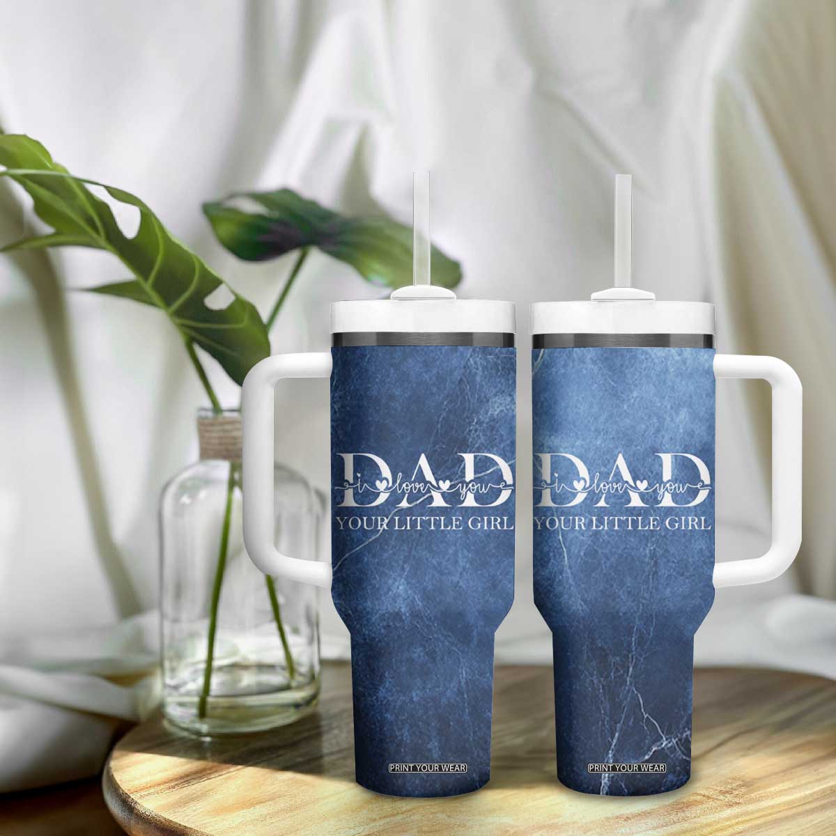 Gifts From Daughter For Dad Tumbler With Handle I Love You Dad Your Little Girl TB09 Print Your Wear