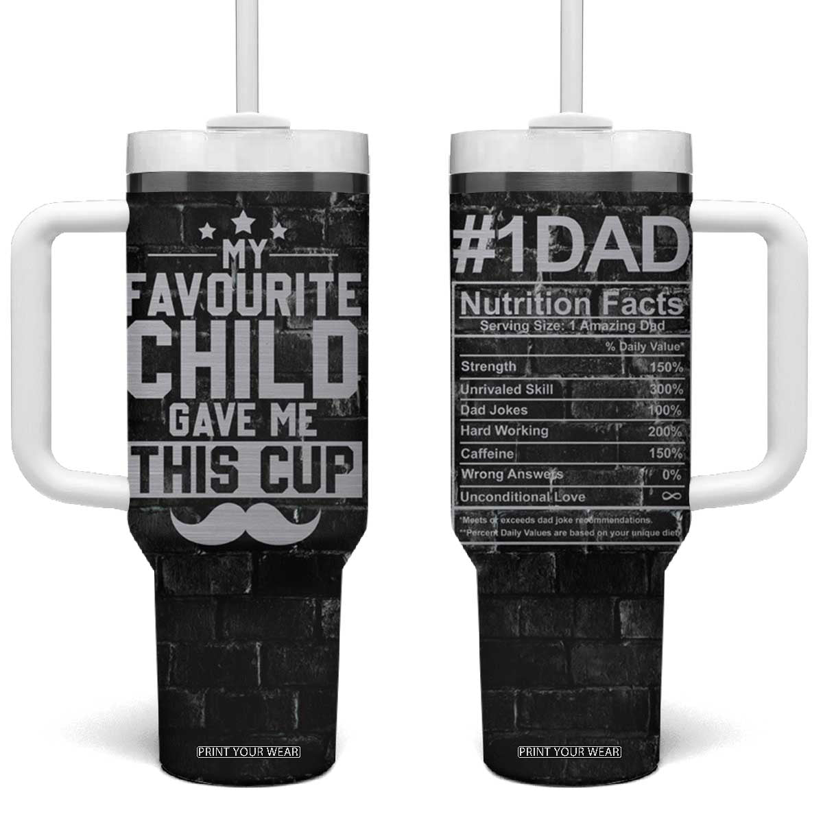 Funny Gifts For Dad Tumbler With Handle My Favorite Child Gave Me This Cup TB09 One Size: 40 oz Black Wall Print Your Wear