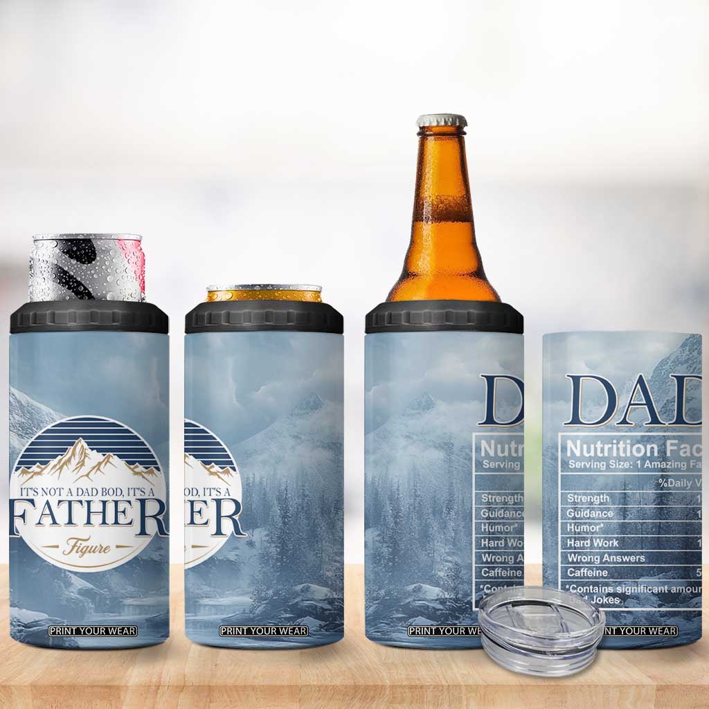Gifts For Dad 4 in 1 Can Cooler Tumbler It's Not A Dad Bod It's A Father Figure TB09 Print Your Wear