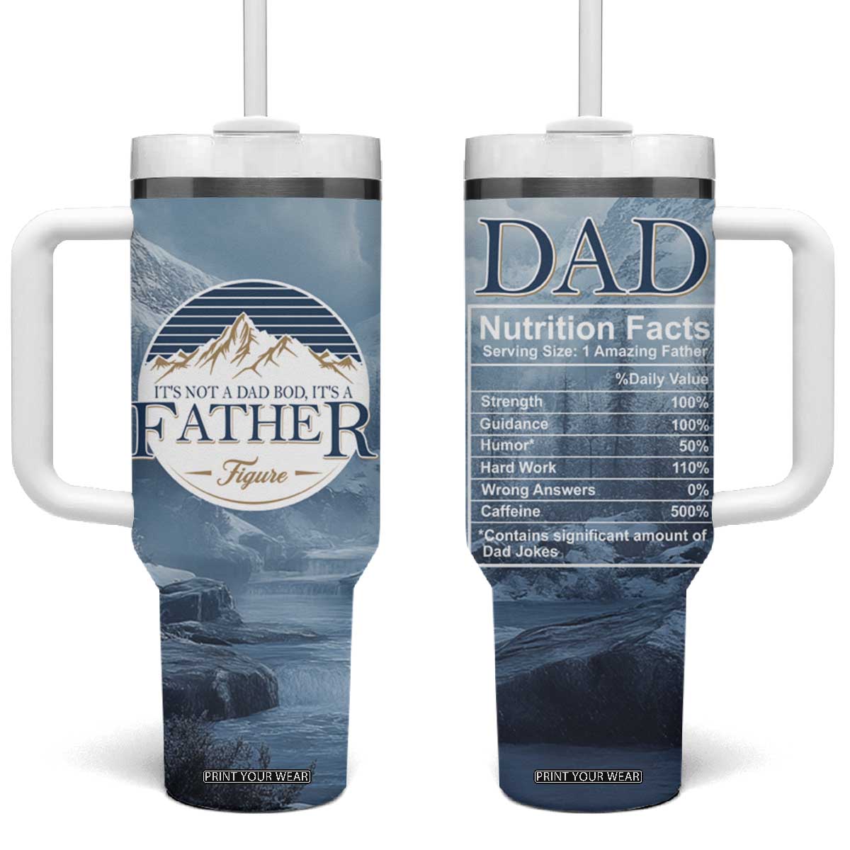 Gifts For Dad Tumbler With Handle It's Not A Dad Bod It's A Father Figure TB09 One Size: 40 oz Nature Print Your Wear