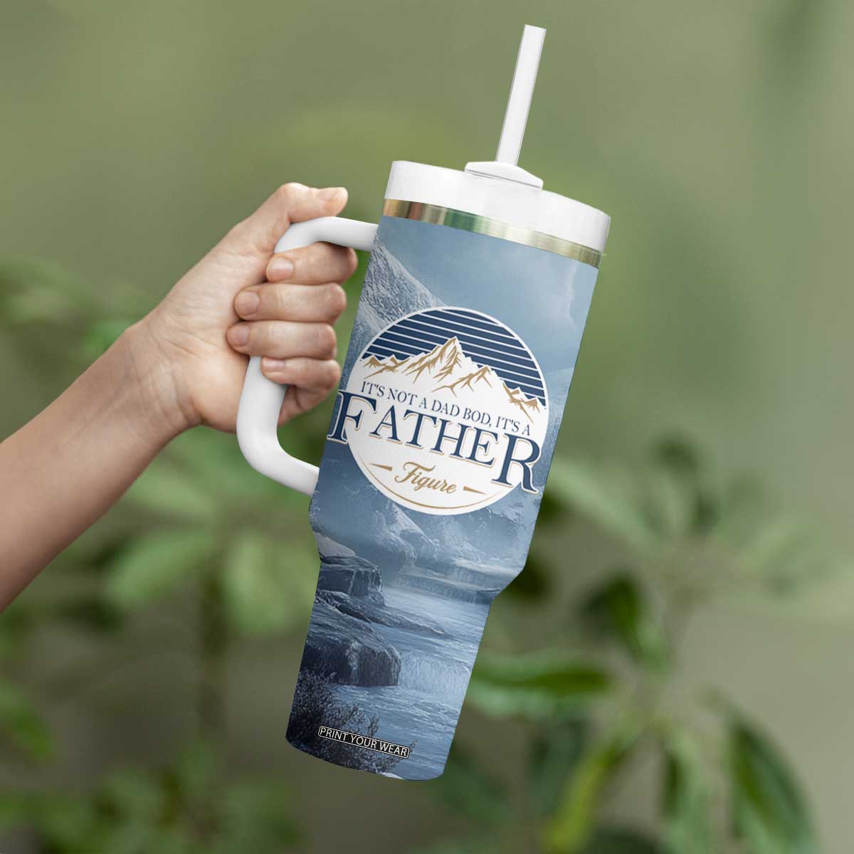 Gifts For Dad Tumbler With Handle It's Not A Dad Bod It's A Father Figure TB09 Print Your Wear
