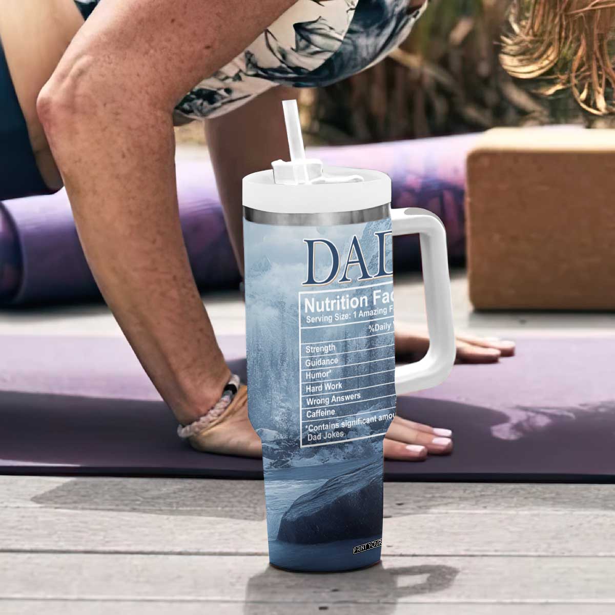 Gifts For Dad Tumbler With Handle It's Not A Dad Bod It's A Father Figure TB09 Print Your Wear