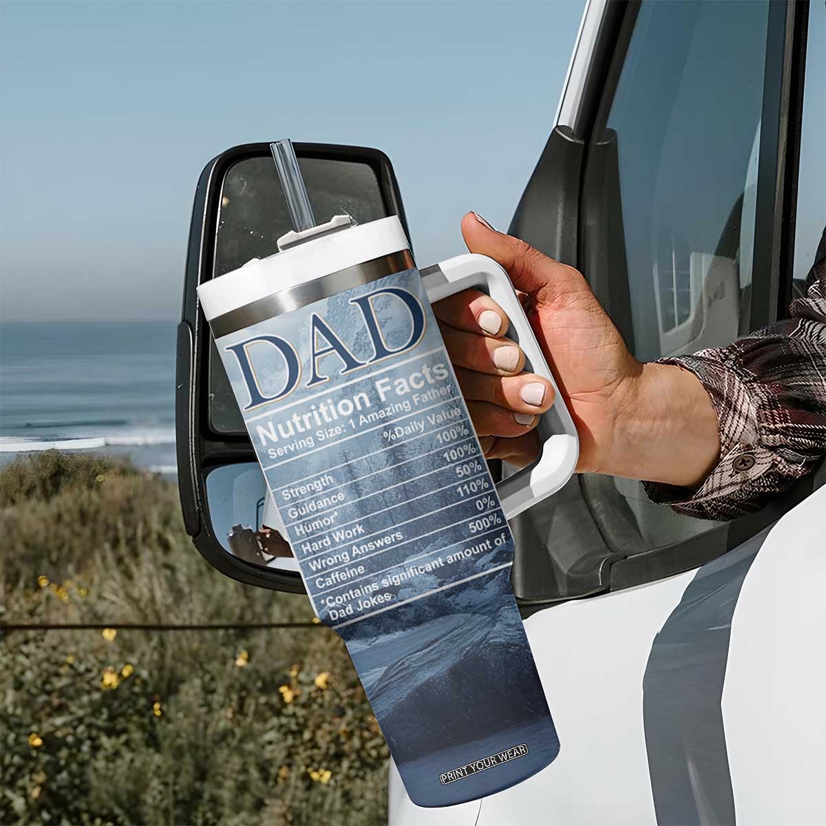 Gifts For Dad Tumbler With Handle It's Not A Dad Bod It's A Father Figure TB09 Print Your Wear