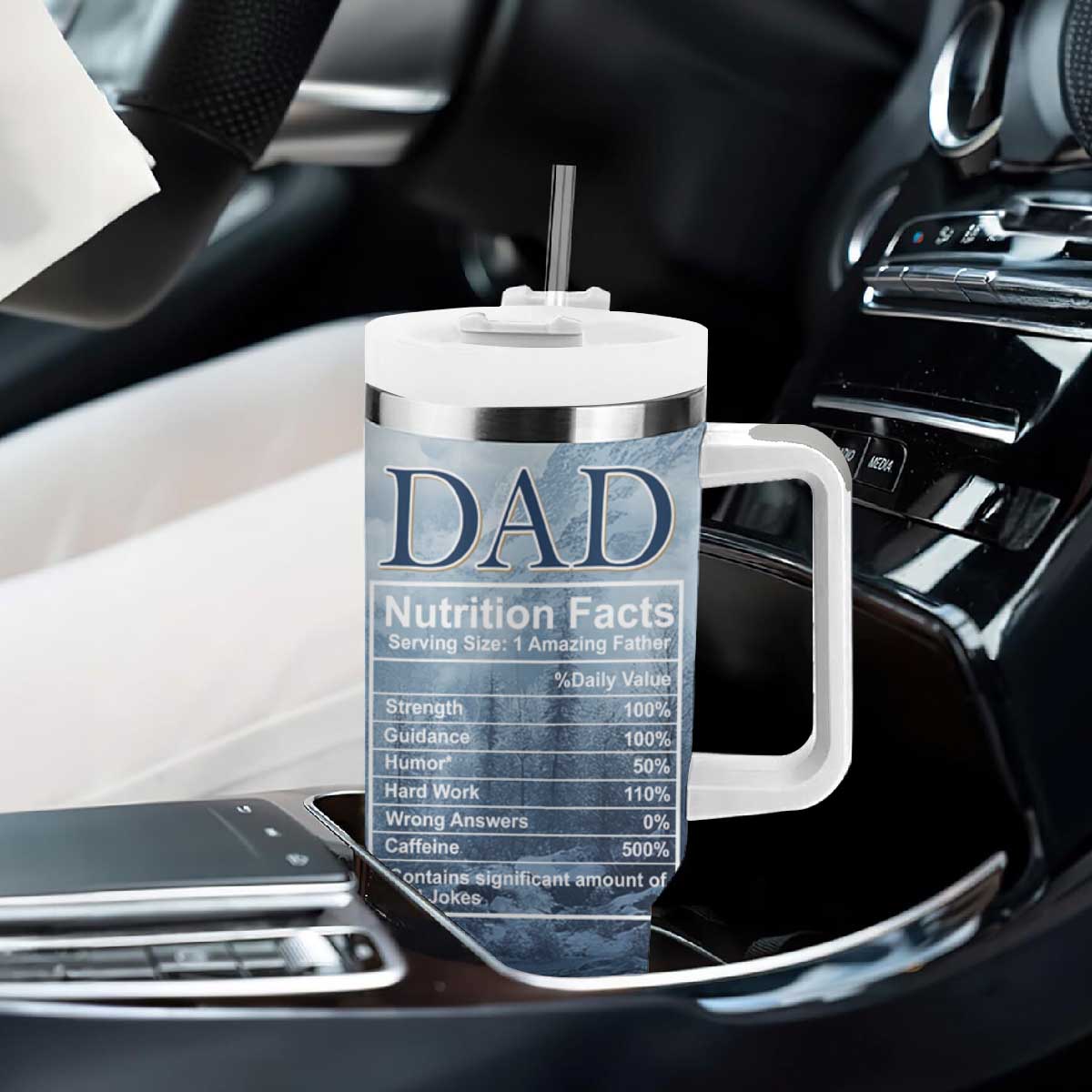 Gifts For Dad Tumbler With Handle It's Not A Dad Bod It's A Father Figure TB09 Print Your Wear