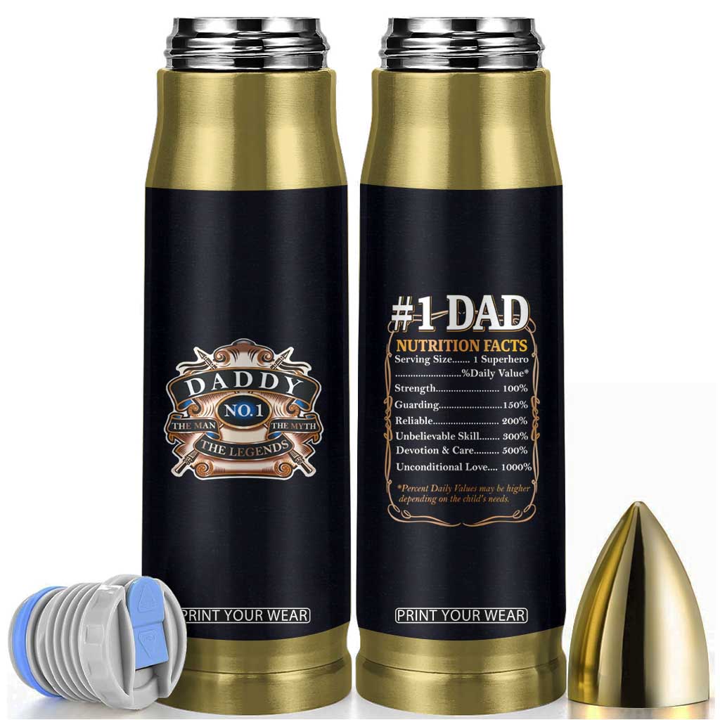Best Dad Ever Bullet Tumbler No.1 Dad The Man The Myth TB09 Black Print Your Wear