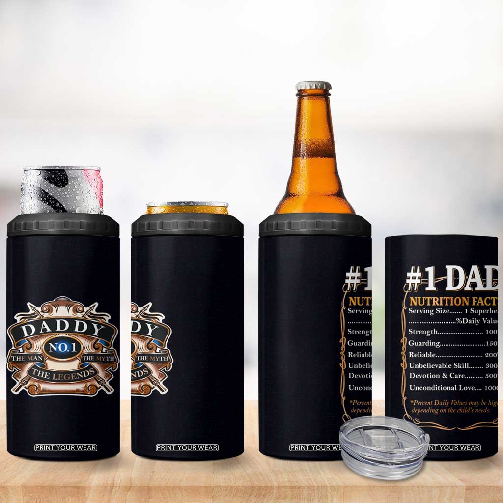 Best Dad Ever 4 in 1 Can Cooler Tumbler No.1 Dad The Man The Myth TB09 Print Your Wear