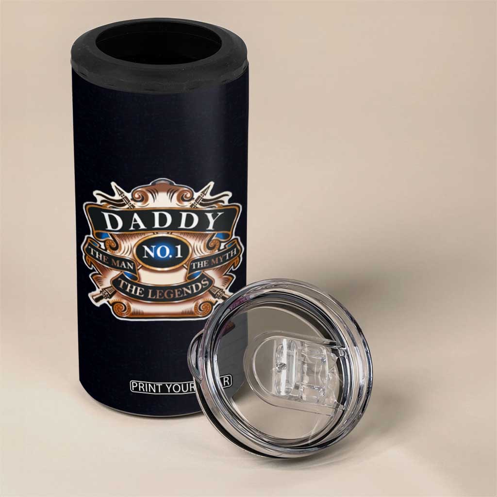 Best Dad Ever 4 in 1 Can Cooler Tumbler No.1 Dad The Man The Myth TB09 Print Your Wear