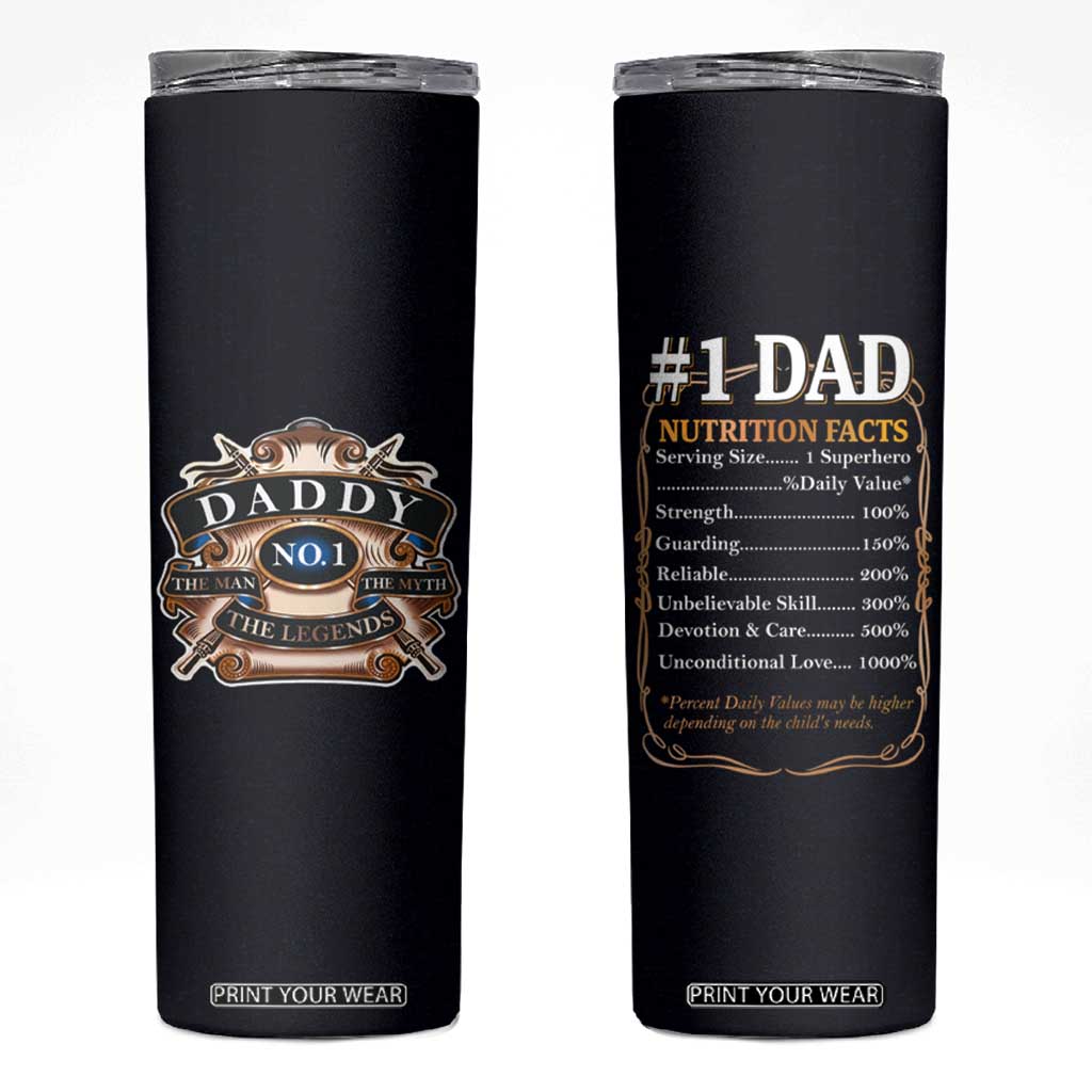 Best Dad Ever Skinny Tumbler No.1 Dad The Man The Myth TB09 Black Print Your Wear
