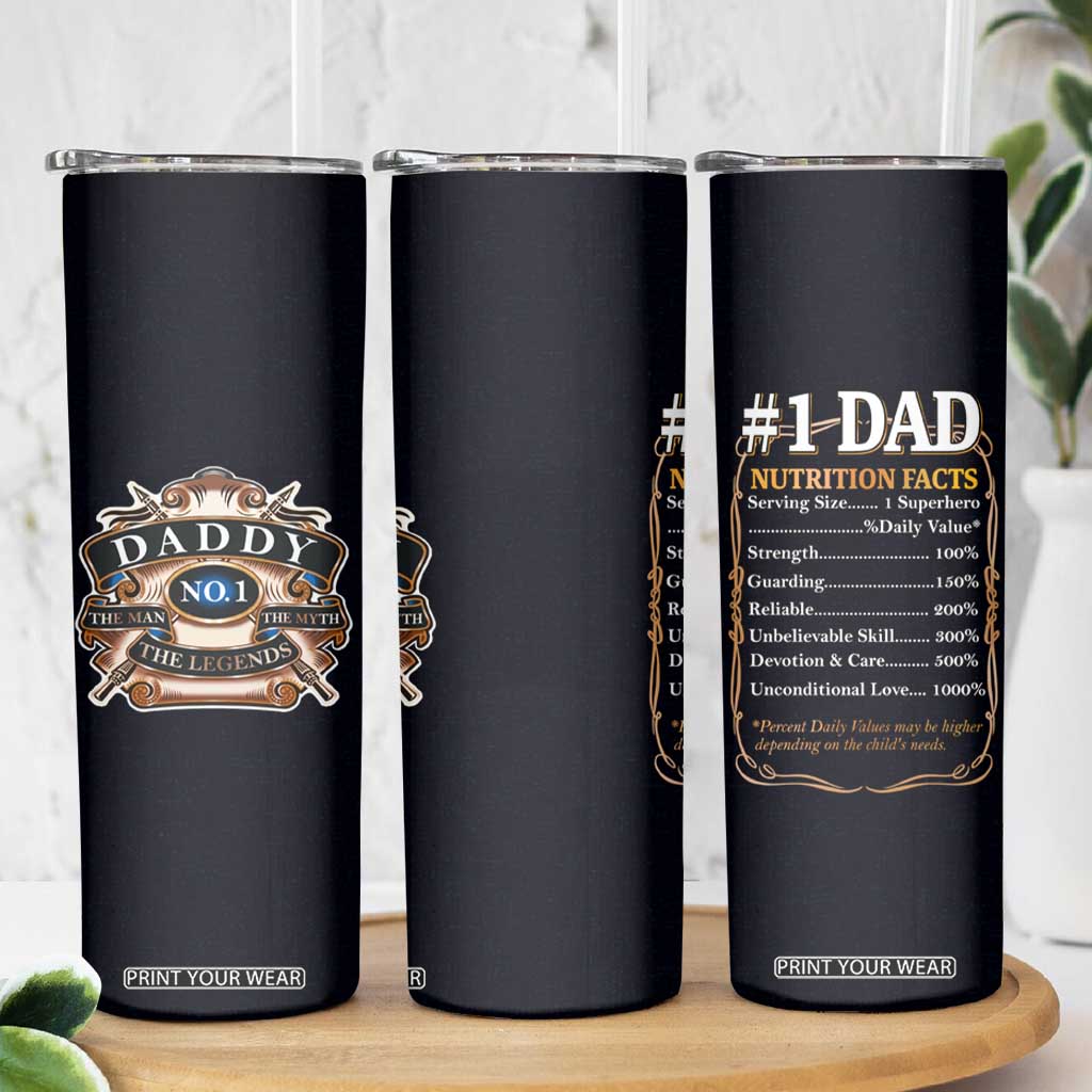 Best Dad Ever Skinny Tumbler No.1 Dad The Man The Myth TB09 Print Your Wear