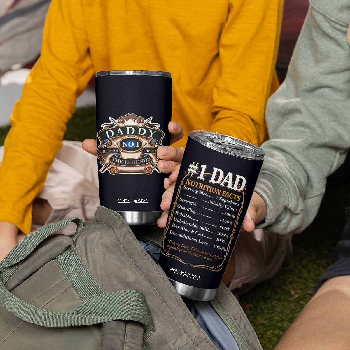Best Dad Ever Tumbler Cup No.1 Dad The Man The Myth TB09 Print Your Wear