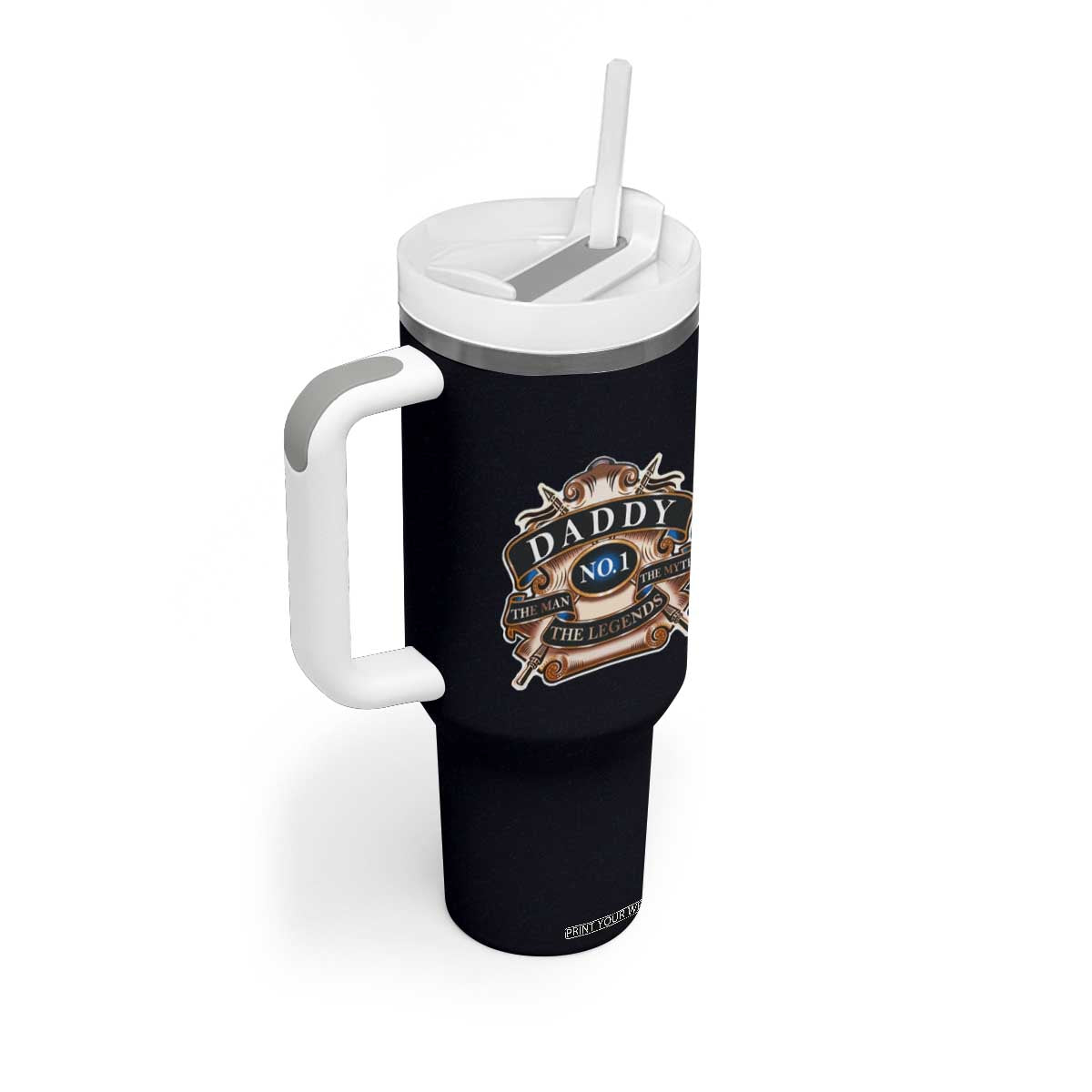 Best Dad Ever Tumbler With Handle No.1 Dad The Man The Myth TB09 Print Your Wear