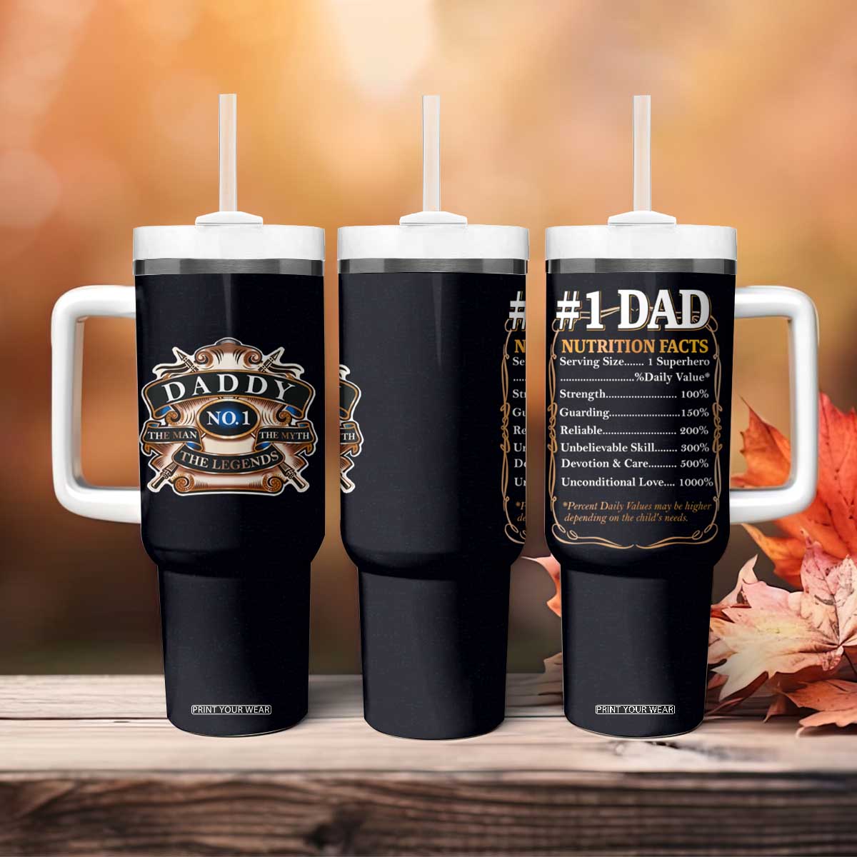 Best Dad Ever Tumbler With Handle No.1 Dad The Man The Myth TB09 Print Your Wear