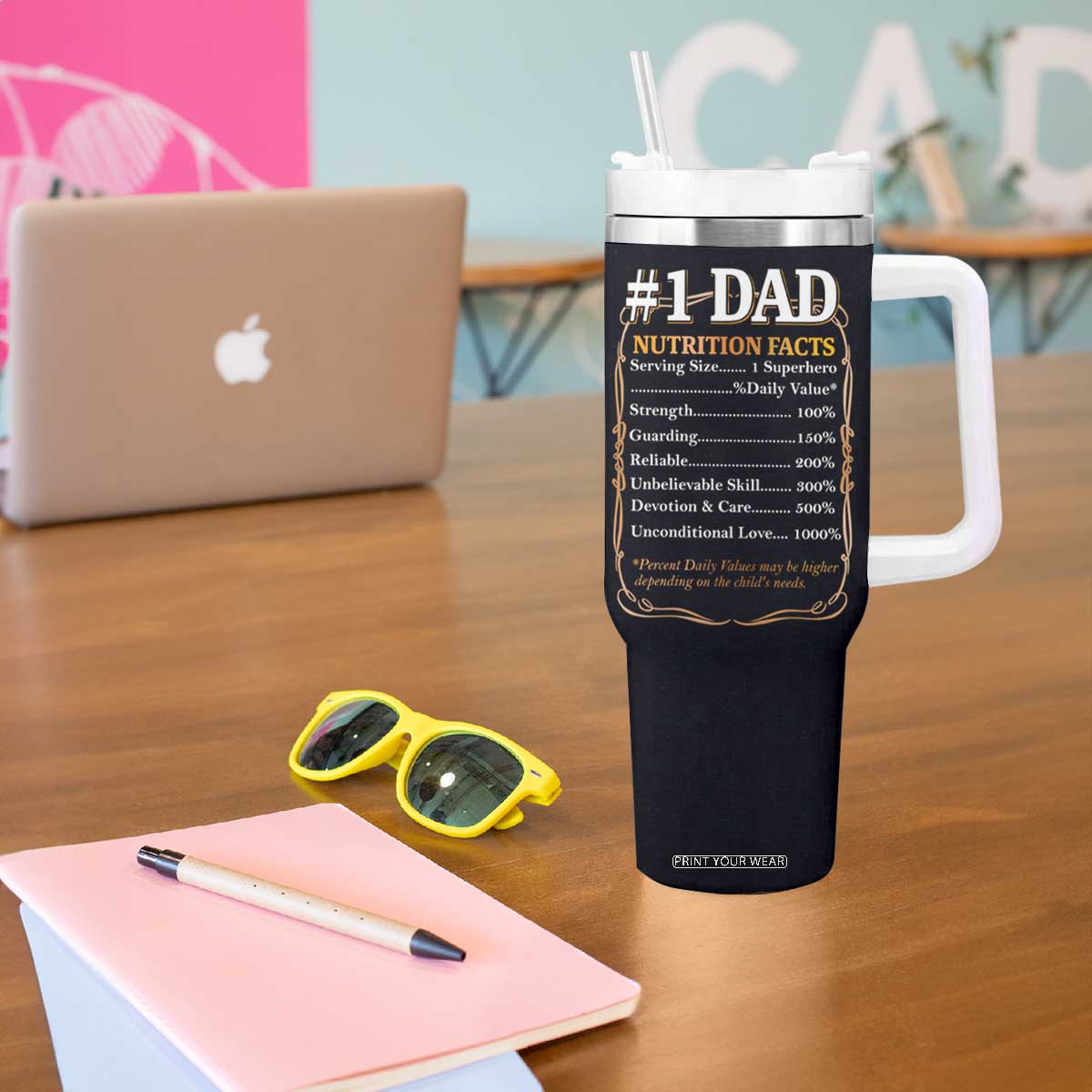 Best Dad Ever Tumbler With Handle No.1 Dad The Man The Myth TB09 Print Your Wear