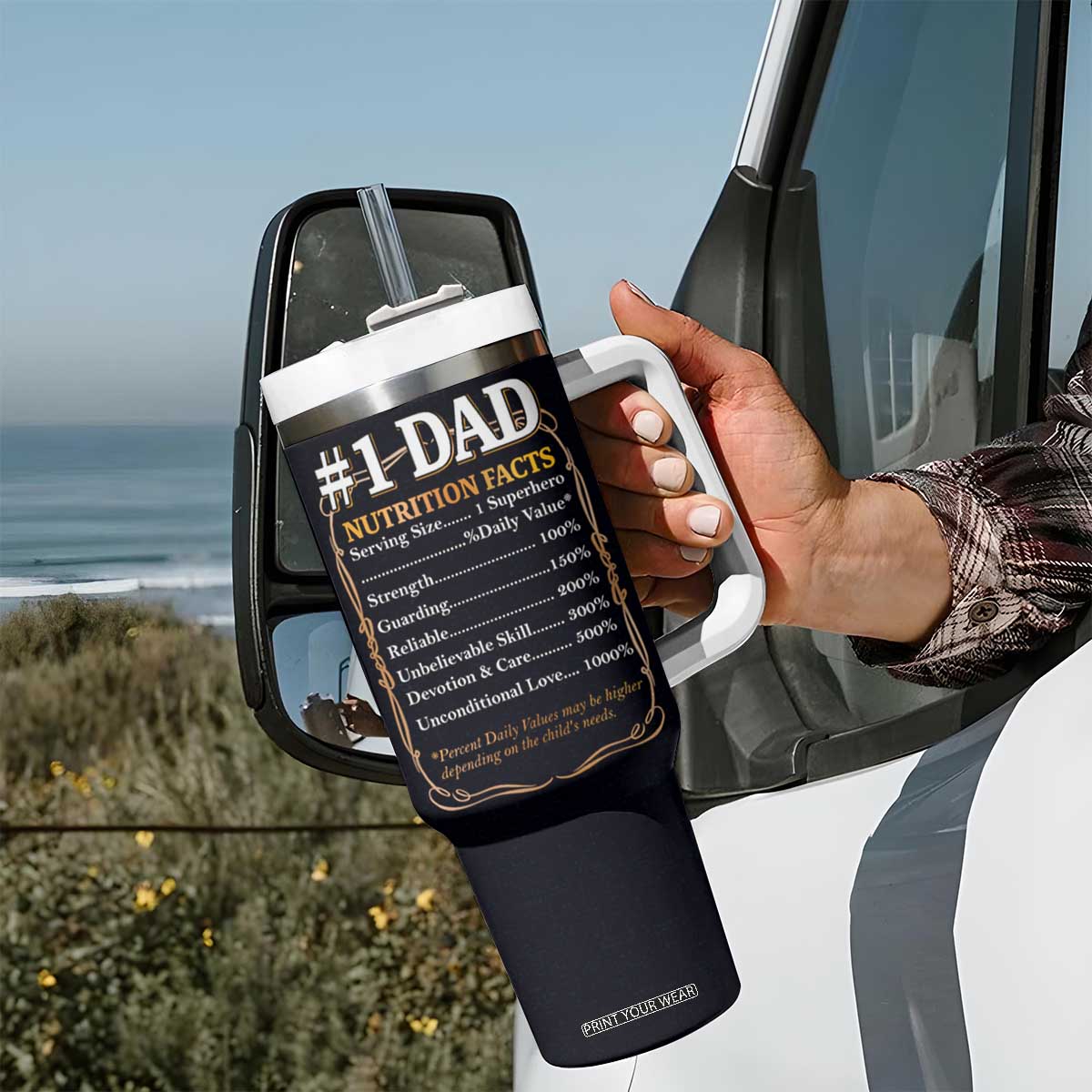 Best Dad Ever Tumbler With Handle No.1 Dad The Man The Myth TB09 Print Your Wear