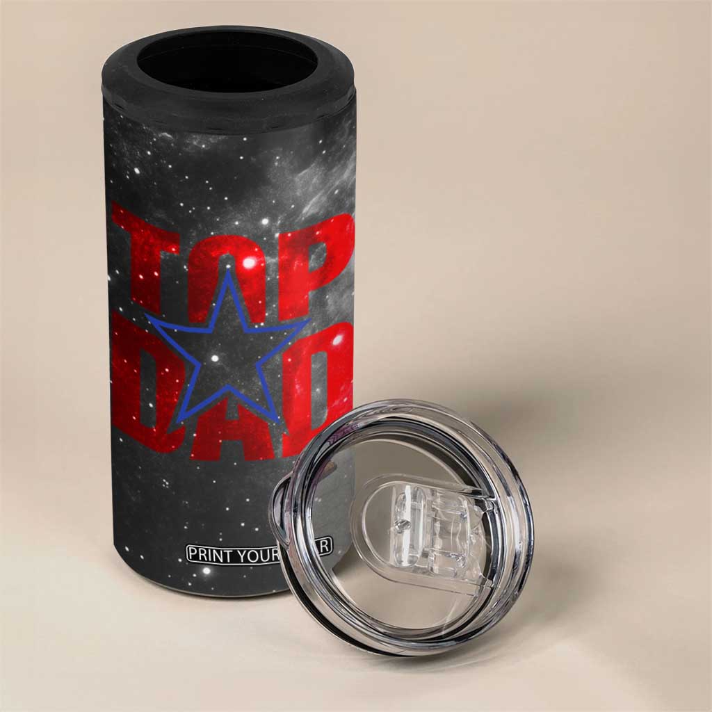 Top Dad 4 in 1 Can Cooler Tumbler American Patriotic Gifts For Dad TB09 Print Your Wear
