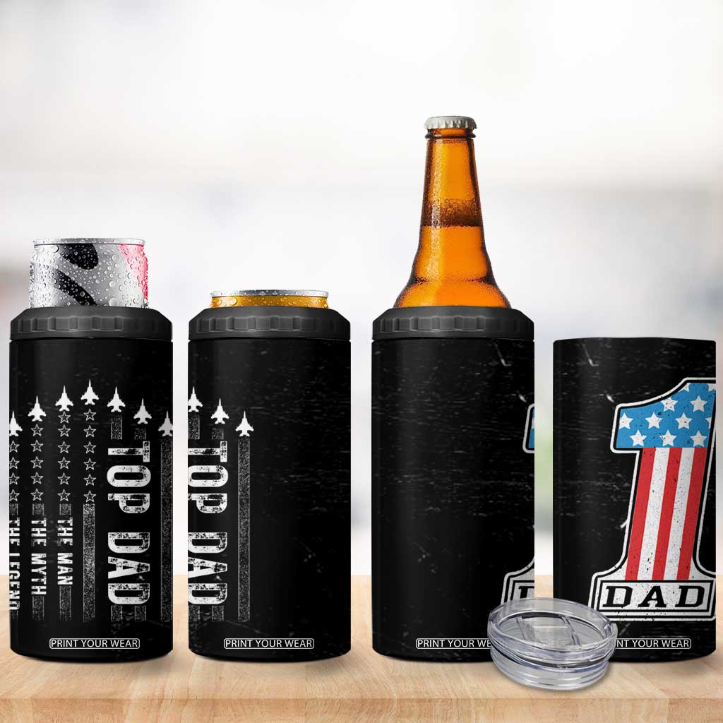 Gifts For Dad 4 in 1 Can Cooler Tumbler Top Dad American Patriotic TB09 Print Your Wear