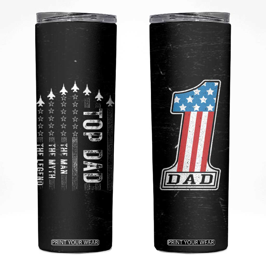 Gifts For Dad Skinny Tumbler Top Dad American Patriotic TB09 Black Print Your Wear