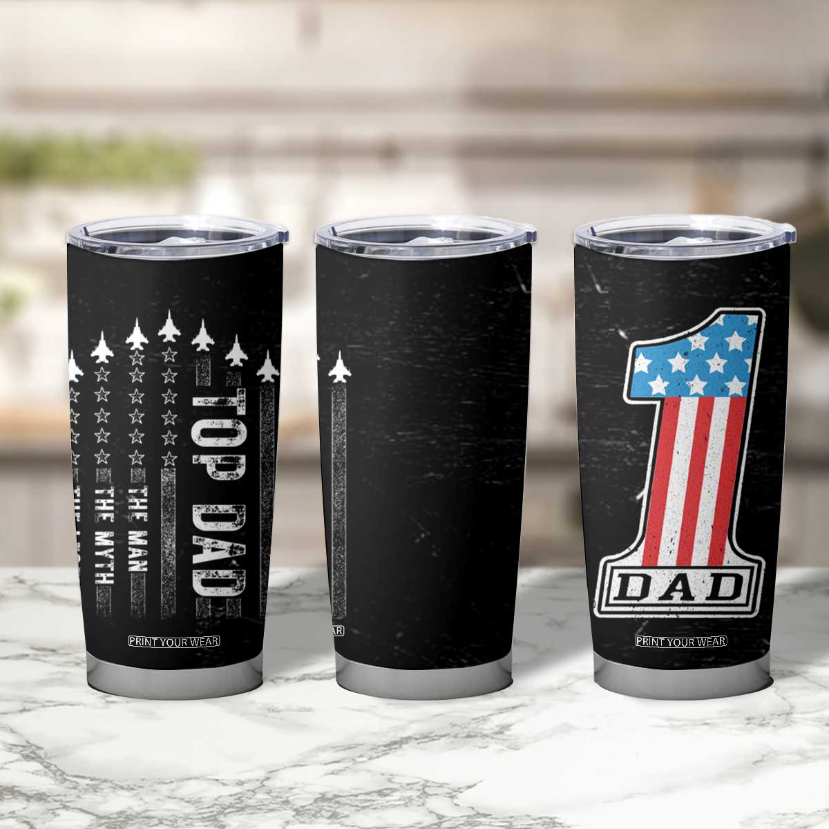Gifts For Dad Tumbler Cup Top Dad American Patriotic TB09 Print Your Wear