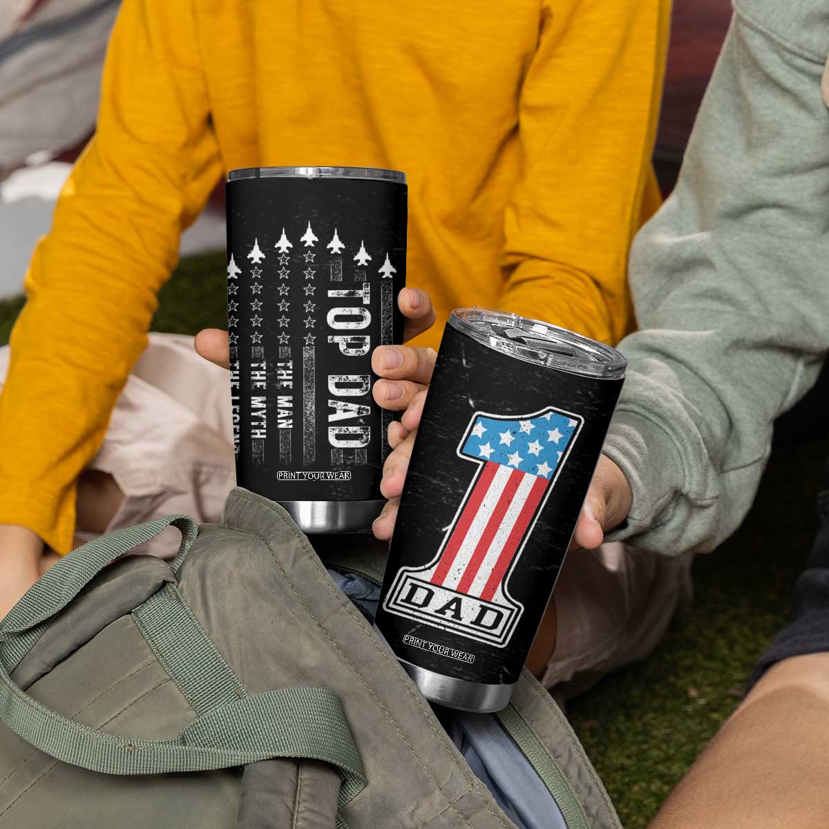Gifts For Dad Tumbler Cup Top Dad American Patriotic TB09 Print Your Wear