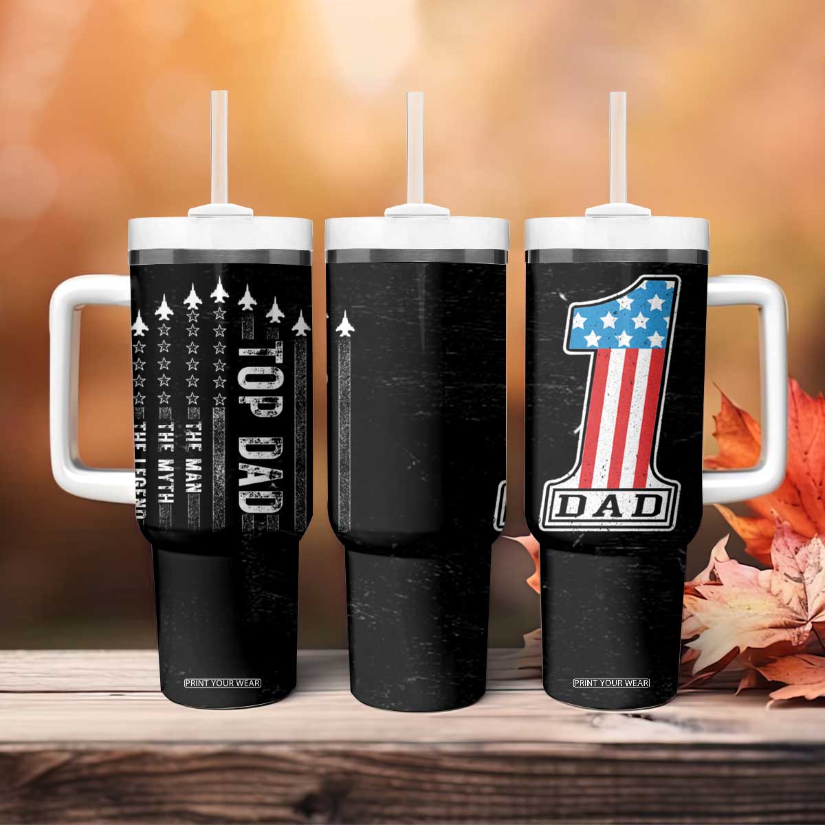 Gifts For Dad Tumbler With Handle Top Dad American Patriotic TB09 Print Your Wear