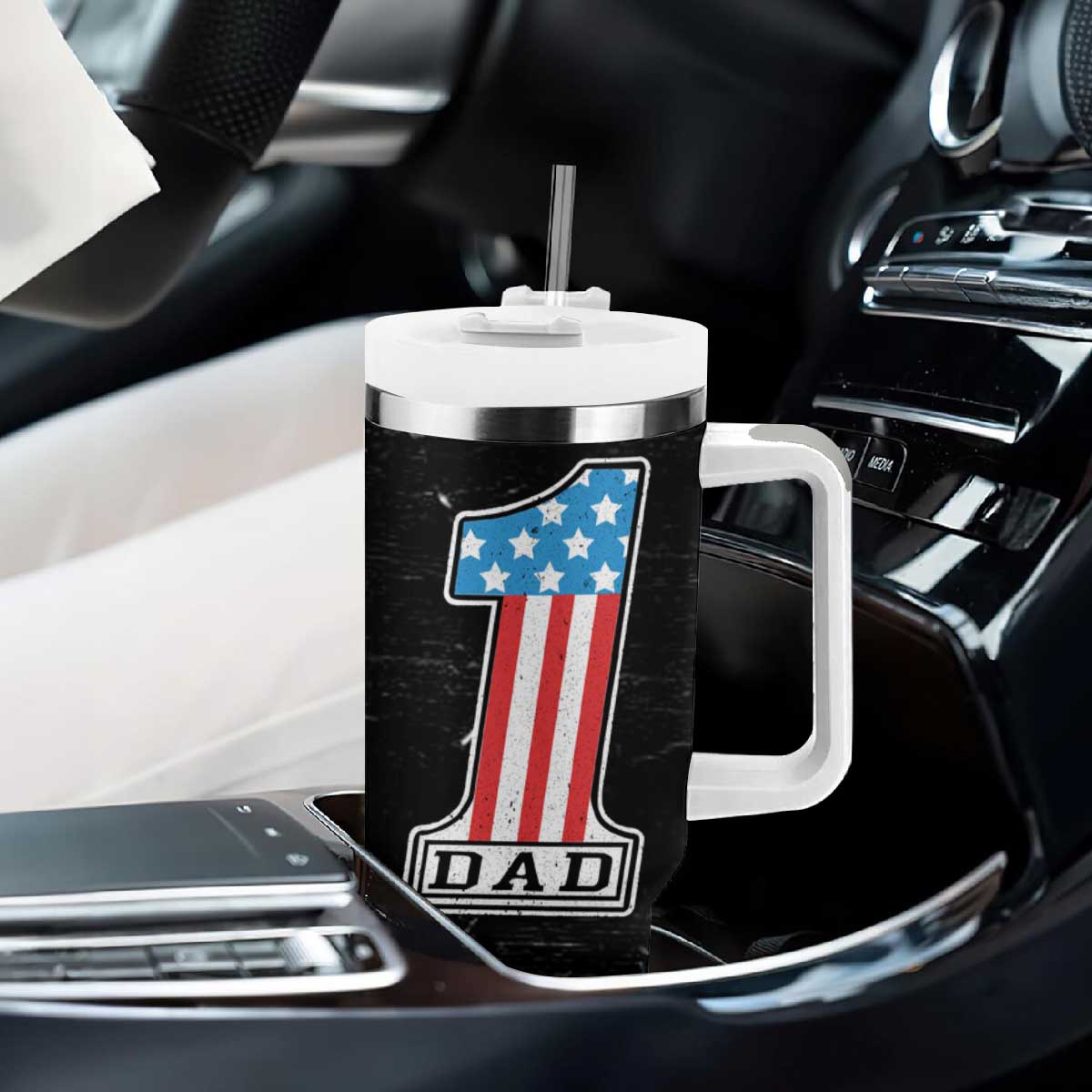 Gifts For Dad Tumbler With Handle Top Dad American Patriotic TB09 Print Your Wear