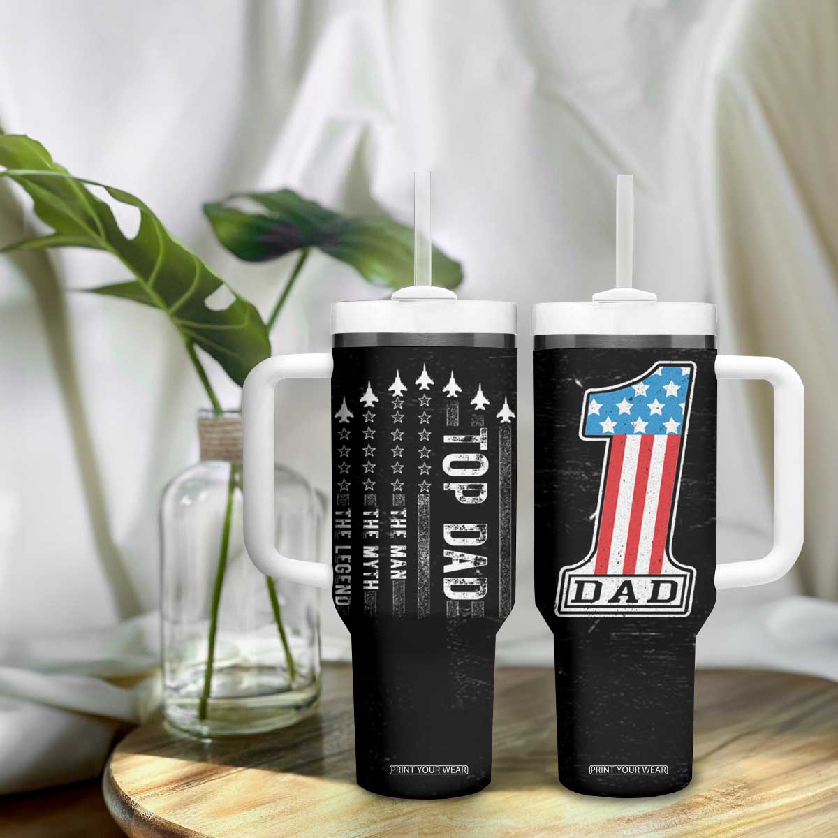 Gifts For Dad Tumbler With Handle Top Dad American Patriotic TB09 Print Your Wear