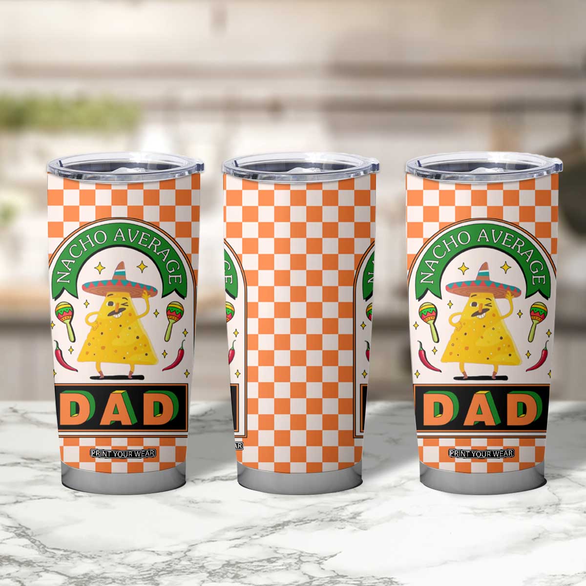 Best Dad Ever Tumbler Cup Nacho Average Dad Spanish Funny Gifts For Dad TB09 Print Your Wear