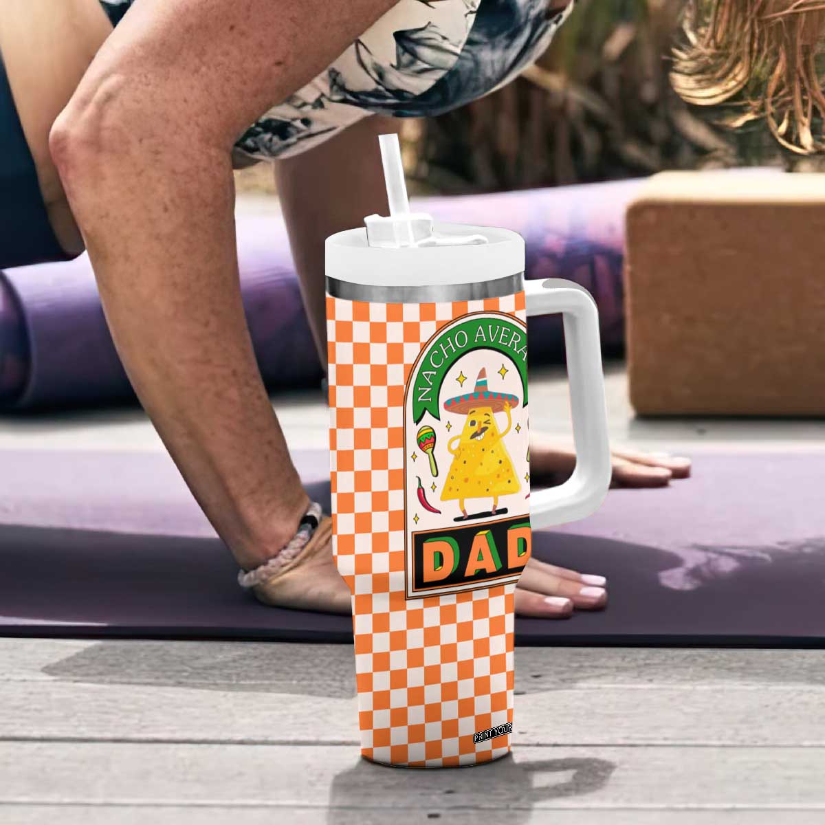 Best Dad Ever Tumbler With Handle Nacho Average Dad Spanish Funny Gifts For Dad TB09 Print Your Wear