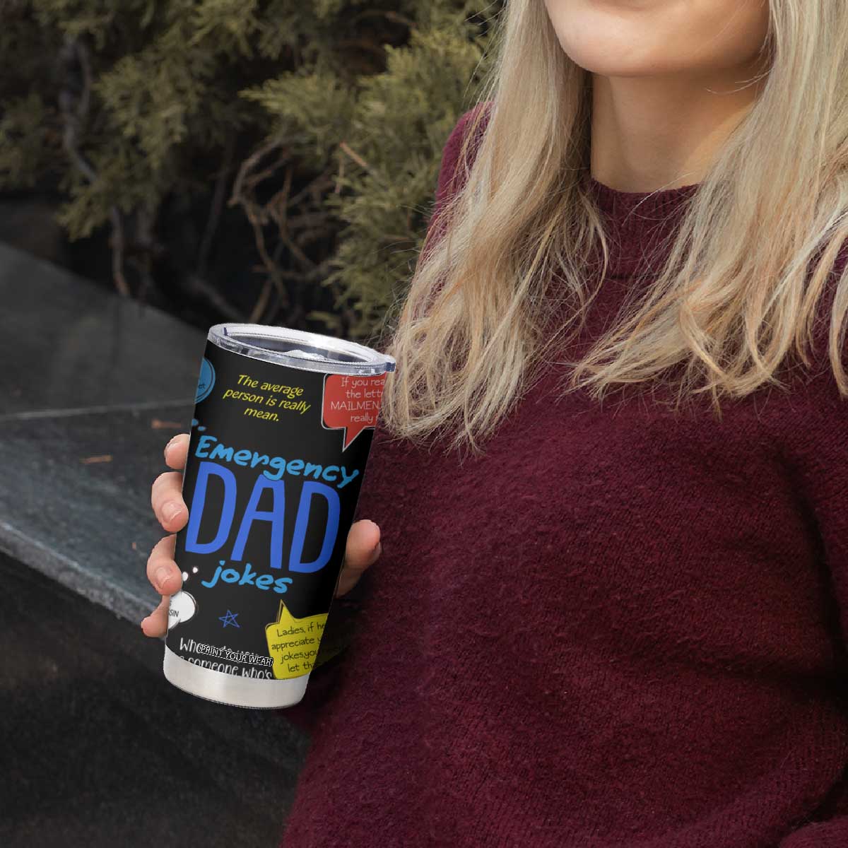 Funny Gifts For Dad Tumbler Cup Emergency Dad Jokes TB09 Print Your Wear