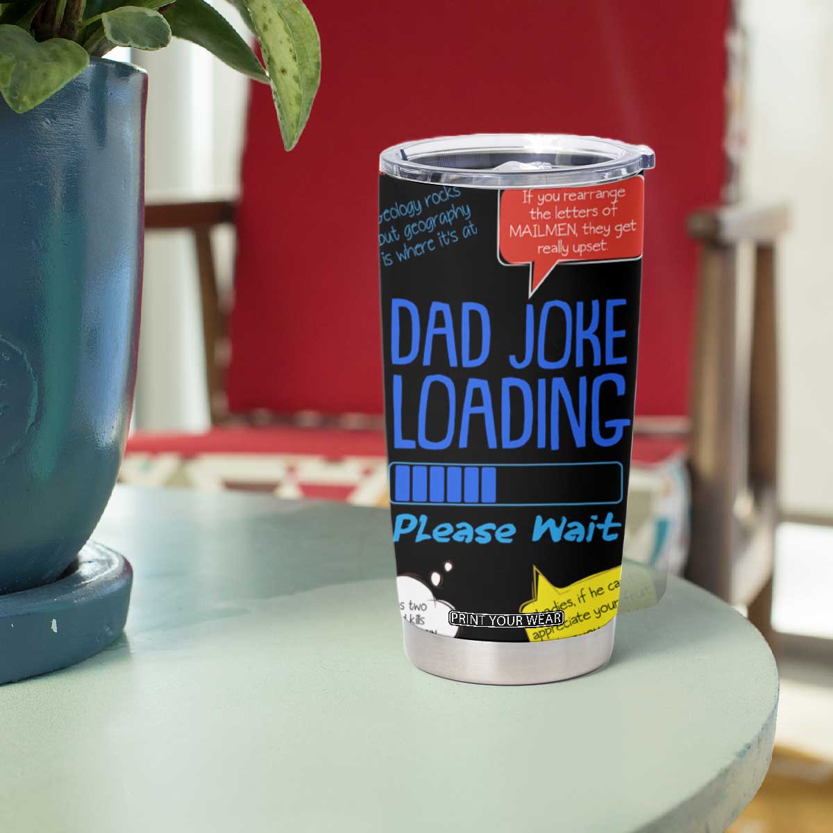 Funny Gifts For Dad Tumbler Cup Emergency Dad Jokes TB09 Print Your Wear
