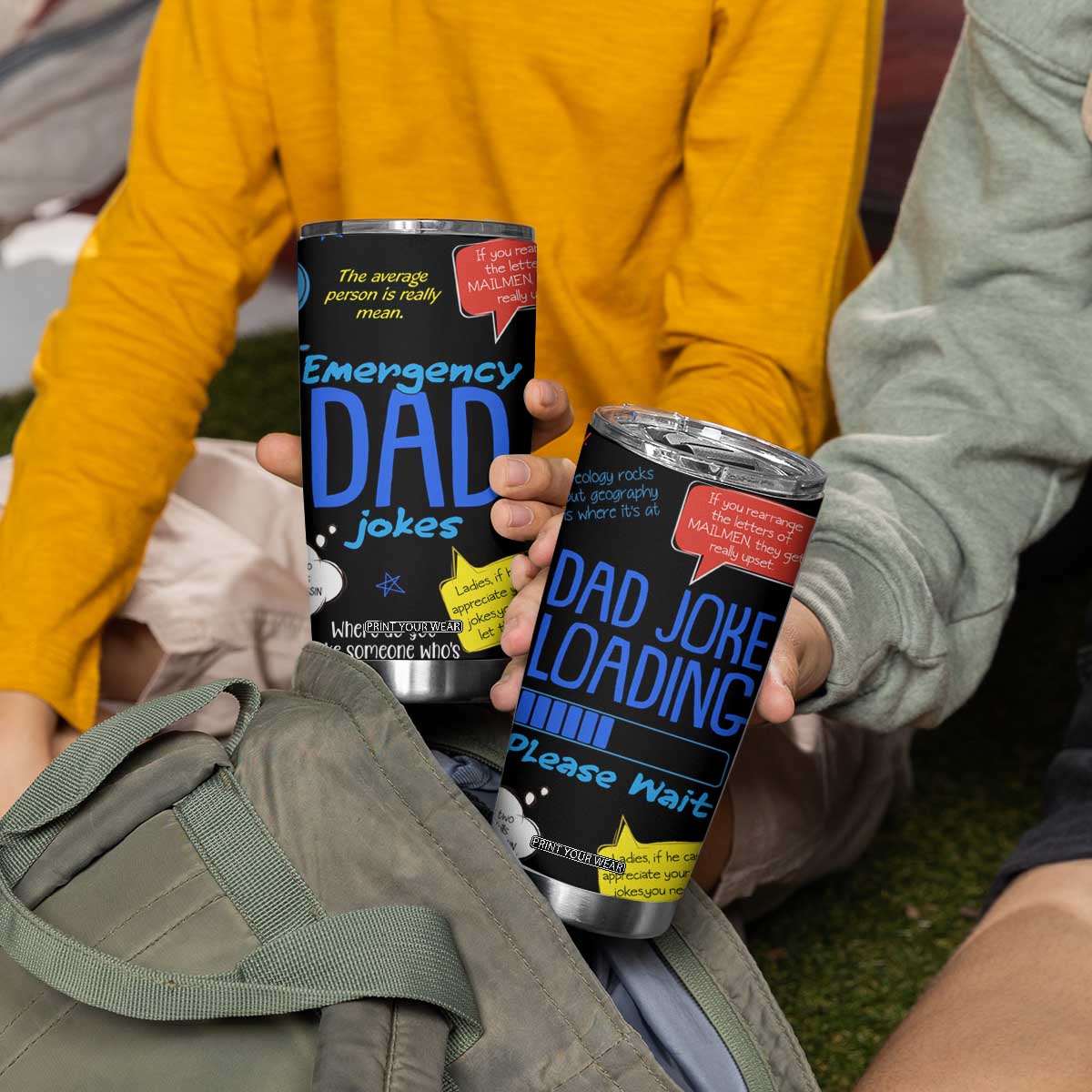 Funny Gifts For Dad Tumbler Cup Emergency Dad Jokes TB09 Print Your Wear