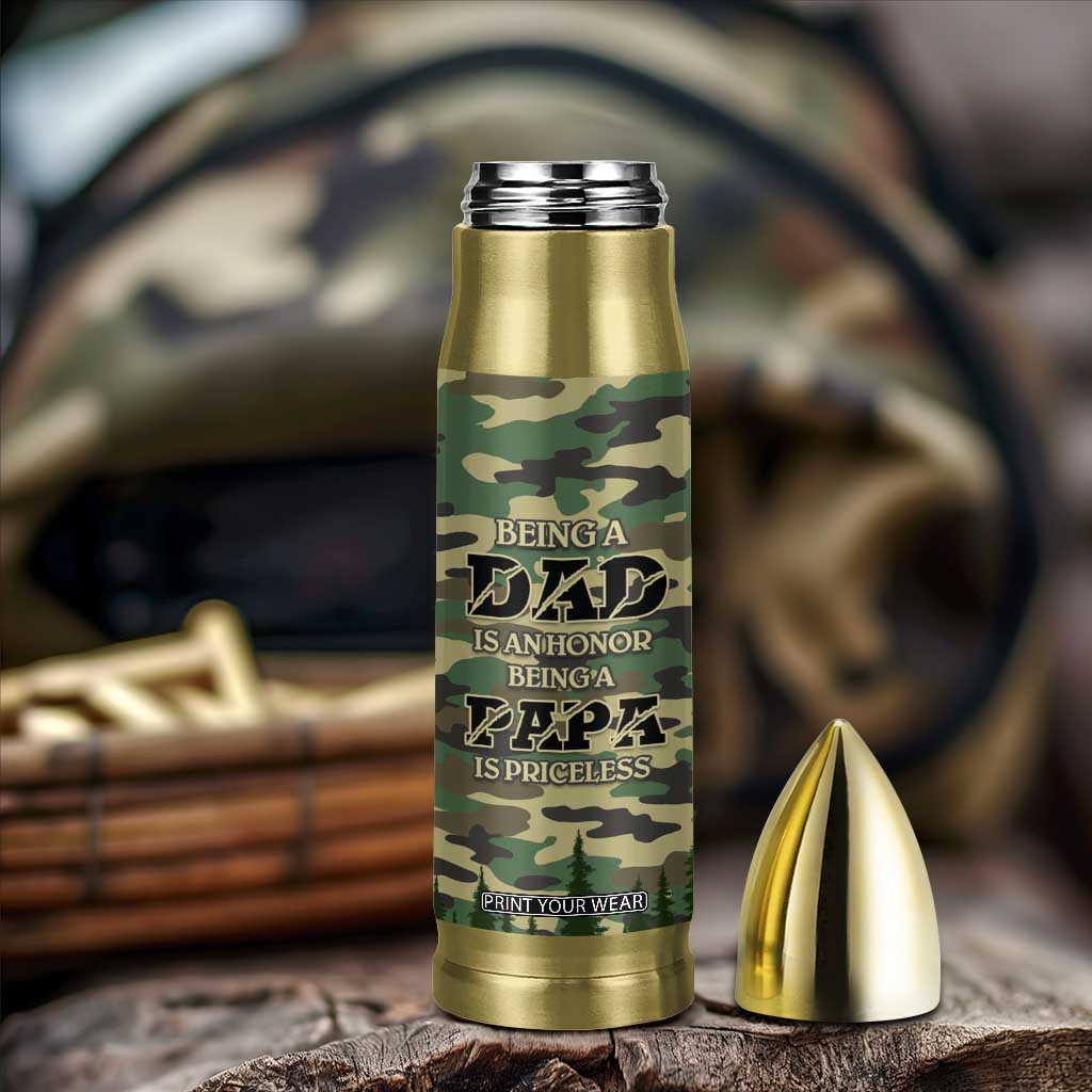 Papabear Best Dad Ever Bullet Tumbler Being A Dad Is An Honor Being A Papa Is Priceless TB09 Print Your Wear