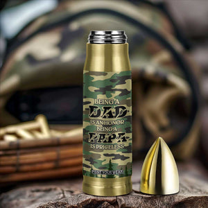 Papabear Best Dad Ever Bullet Tumbler Being A Dad Is An Honor Being A Papa Is Priceless TB09 Print Your Wear