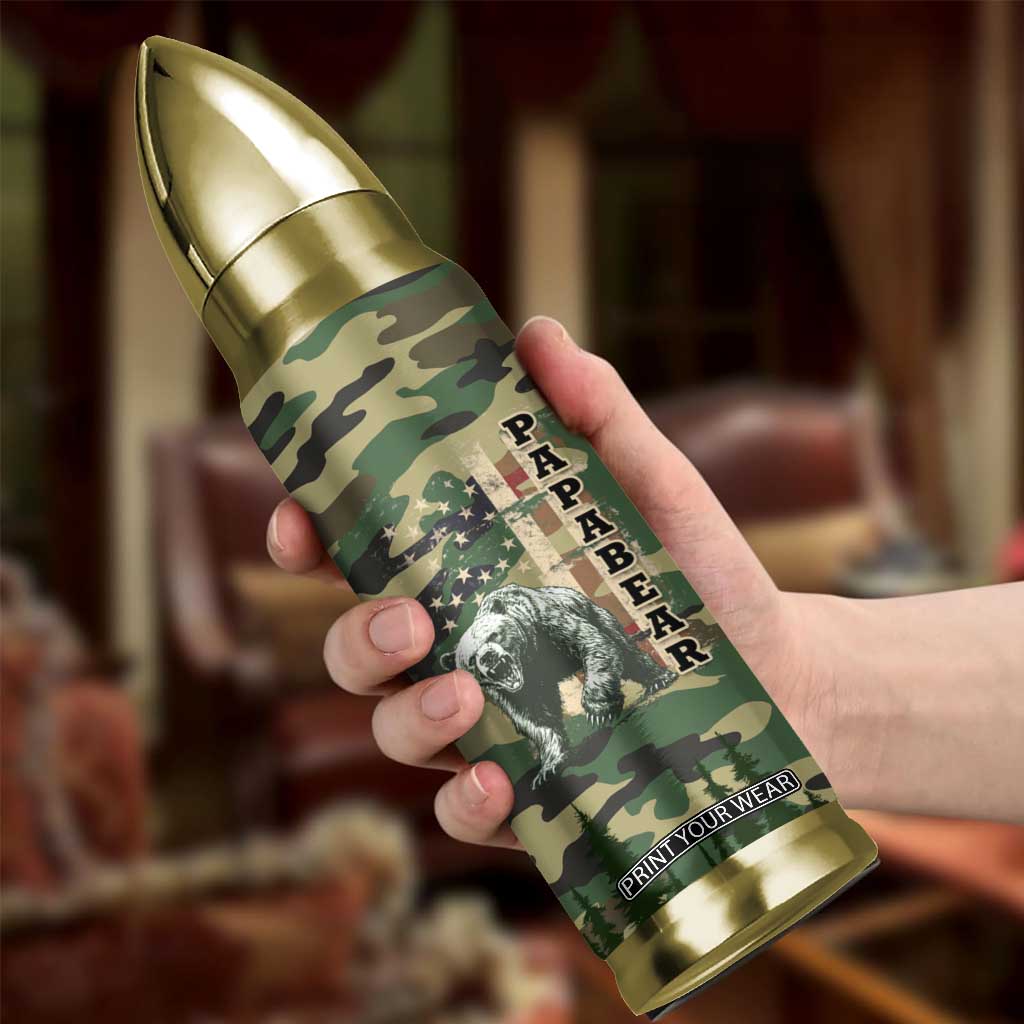 Papabear Best Dad Ever Bullet Tumbler Being A Dad Is An Honor Being A Papa Is Priceless TB09 Print Your Wear