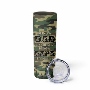 Papabear Best Dad Ever Skinny Tumbler Being A Dad Is An Honor Being A Papa Is Priceless TB09 Print Your Wear