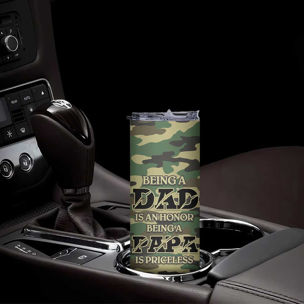 Papabear Best Dad Ever Skinny Tumbler Being A Dad Is An Honor Being A Papa Is Priceless TB09 Print Your Wear