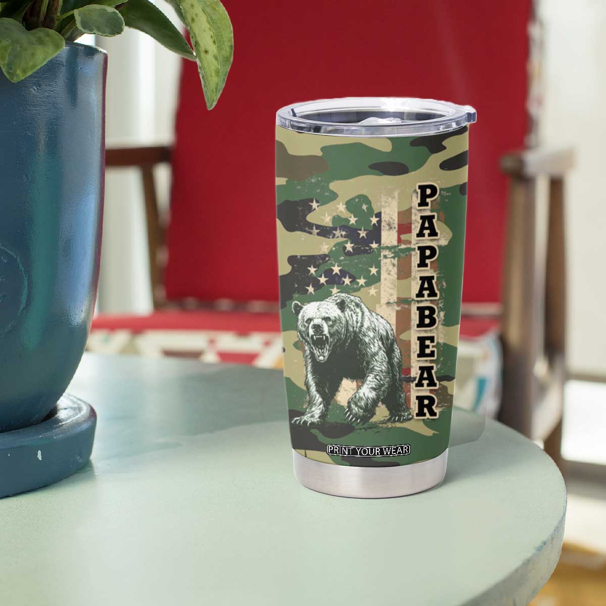 Papabear Best Dad Ever Tumbler Cup Being A Dad Is An Honor Being A Papa Is Priceless TB09 Print Your Wear