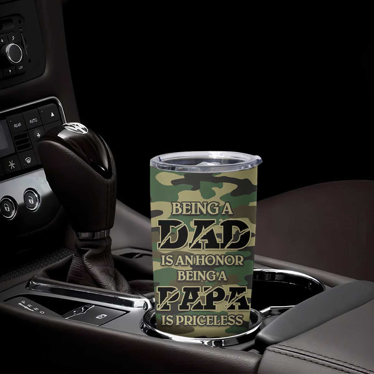 Papabear Best Dad Ever Tumbler Cup Being A Dad Is An Honor Being A Papa Is Priceless TB09 Print Your Wear