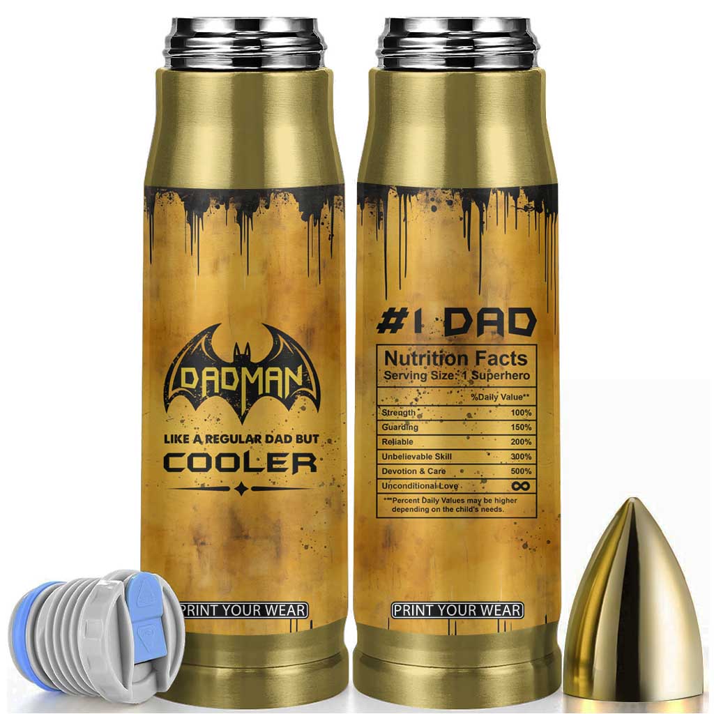 Funny Gifts For Dad Bullet Tumbler Dad Man Black Bat Like A Regular Dad But Cooler TB09 Yellow Print Your Wear