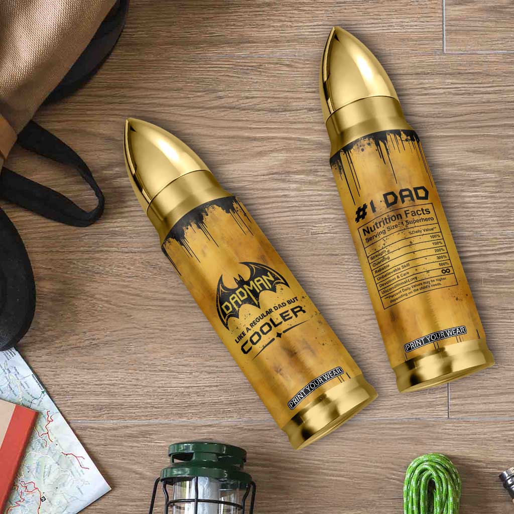 Funny Gifts For Dad Bullet Tumbler Dad Man Black Bat Like A Regular Dad But Cooler TB09 Print Your Wear