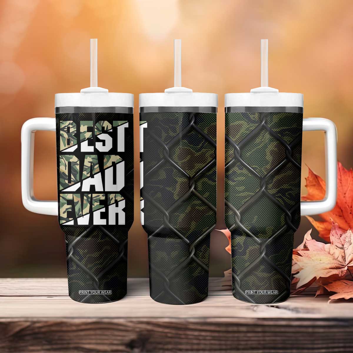 Best Dad Ever Camo Tumbler With Handle TB09 Print Your Wear