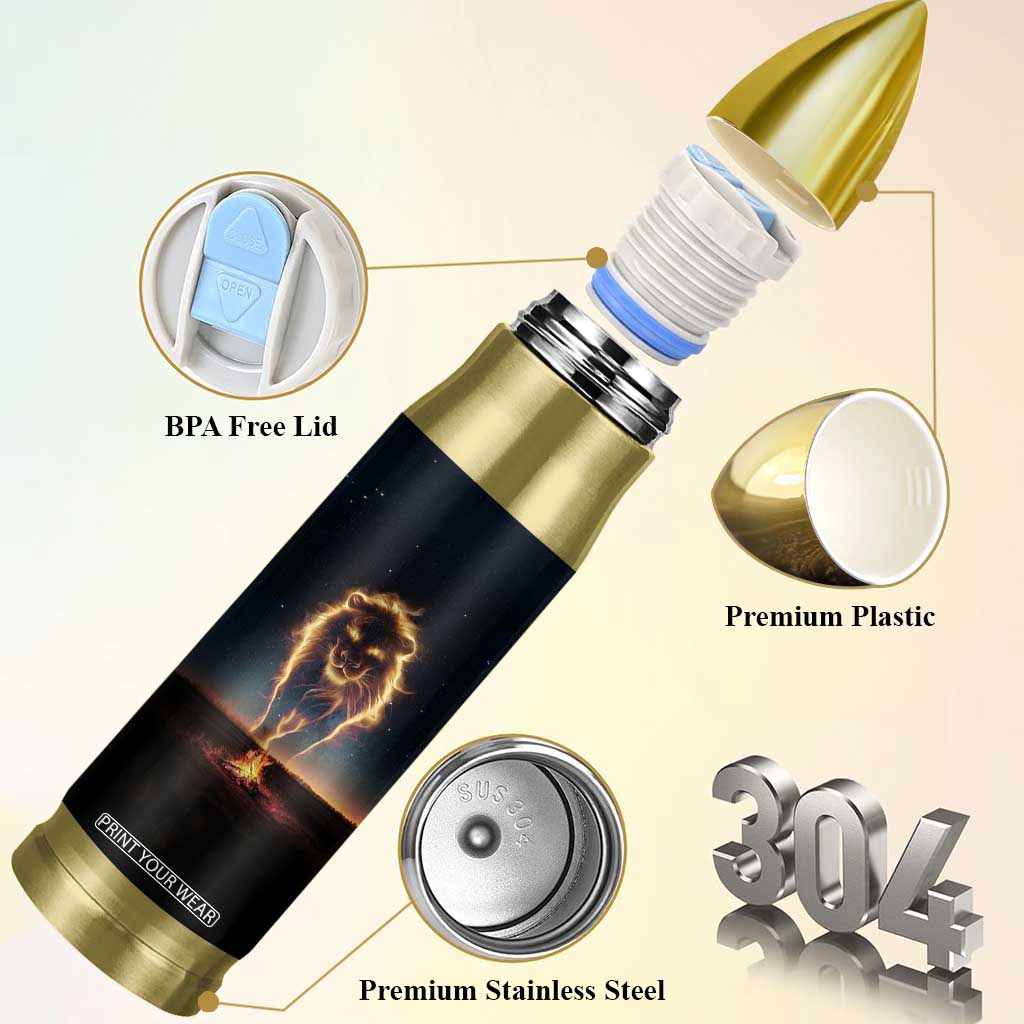 Gifts For Dad Bullet Tumbler The Man The Myth The Legend Strong Lion TB09 Print Your Wear